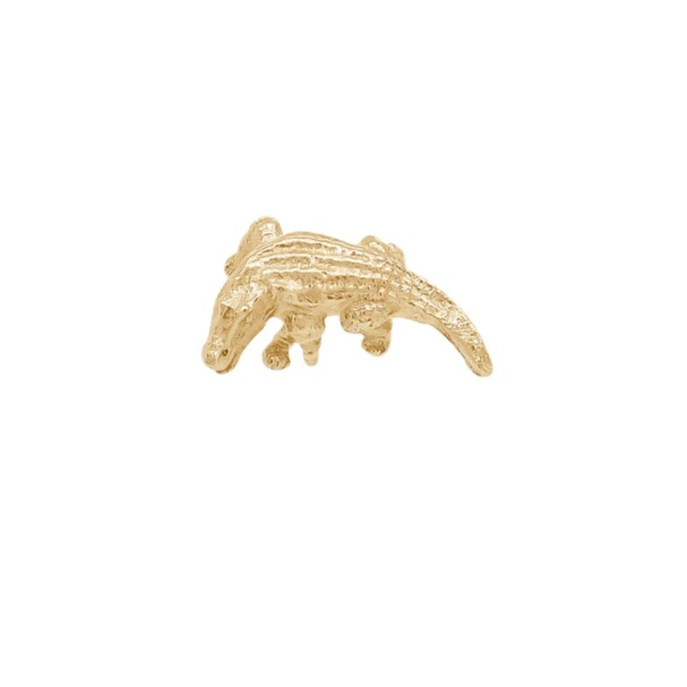 Porter Lyons Alligator Threaded Flat Back Earring - solid 14k yellow gold